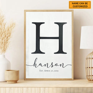 Personalized Family Name Poster - Custom Poster Monogram