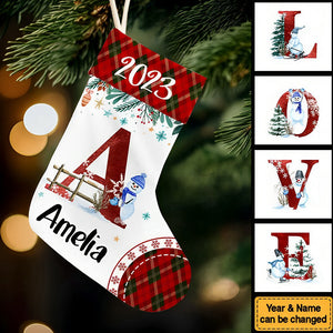 Gift For Family Name Letter Christmas 2023 Stocking