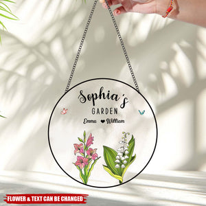 Grandma's Blooming Garden - Personalized Birth Flowers Glass Art Suncatcher