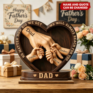 Crafted With Love - Personalized 2-Layered Wooden Plaque, Gifts For Dad, Grandpa
