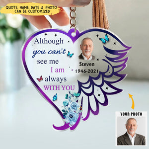 Personalized Photo Memorial Acrylic Keychain - Memorial Gift Idea For Loss Of Dad/ Mom
