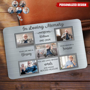 In Loving Memory Photo Frame Treasure - Personalized Stainless Steel Wallet Card