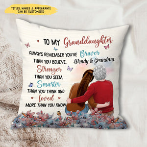 To My Daughter Granddaughter Floral Theme Personalized Pillow