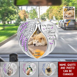 Your Wings Were Ready But My Heart Was Not - Personalized Memorial Heart Acrylic Photo Ornament