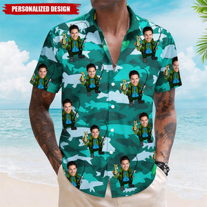 Fishing Man - Personalized Photo Hawaiian Shirt, Gifts For Fishing Lover