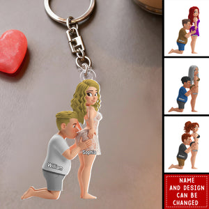 Sweet Kiss Couple - Personalized Keychain, Gift for Couple
