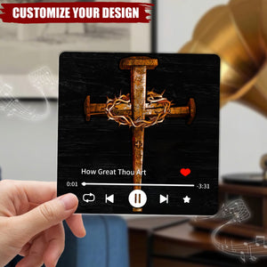 1 Cross 3 Nails Easter Christian Cross Personalized Music Fridge Magnet