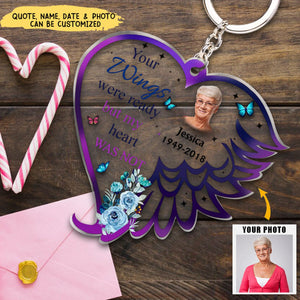 Personalized Photo Memorial Acrylic Keychain - Memorial Gift Idea For Loss Of Dad/ Mom