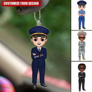 Pilot Man Personalized Acrylic Ornament, Gift For Pilot