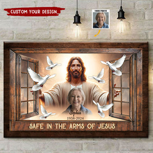 Safe In The Arms Of Jesus - Memorial Gifts - Personalized Poster