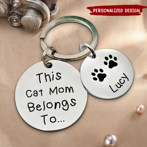Pet Lovers - This Cat Mom Dog Mom Belongs To - Personalized Keychain