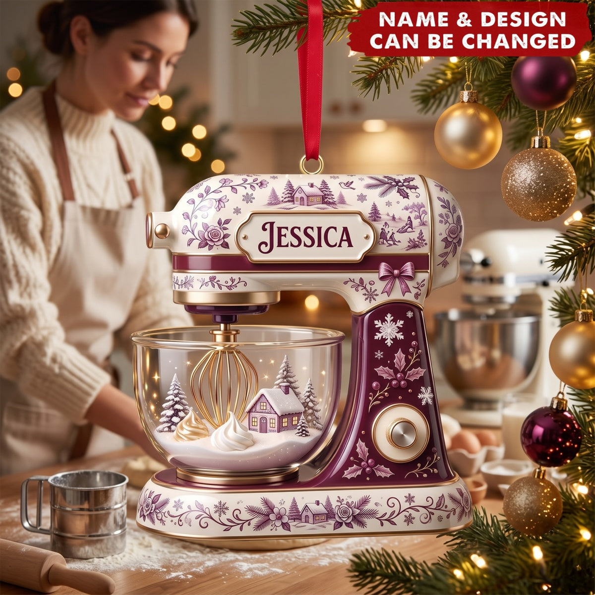 Toile & Batter – Personalized Acrylic Custom Shape Ornament, Gift For Baker