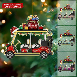 Golf Cart - Personalized Christmas Acrylic Ornament