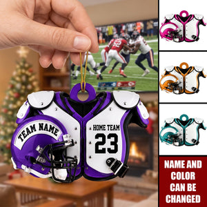 Personalized Football Ornament, Custom Name & Number Keepsake, Gift For Football Fans