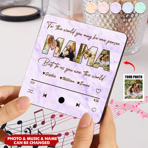 Custom Photo Mom To Me You Are The World Personalized Music Fridge Magnet