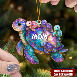 Happy Together Forever Mama Turtle Family - Personalized Acrylic Ornament