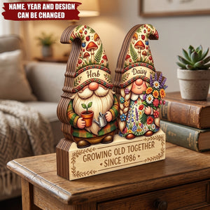 Growing Old Together - Personalized Customized 3-layered Wooden Plaque