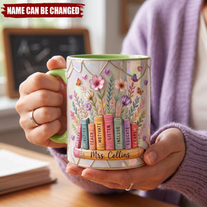 Nuturing Teacher Accent Mug - Personalized Custom Coffee Mug, Gift For Teacher