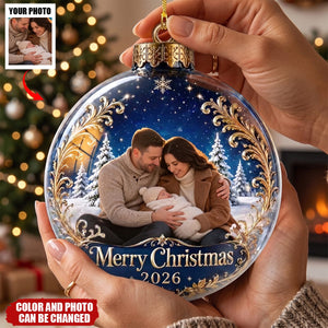 Custom Photo Acrylic Ornament - Personalized Christmas Baby Shower, Gender Reveal Gifts