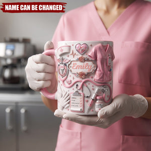 Rose Floral Nurse Appreciation - Personalized Custom Coffee Mug