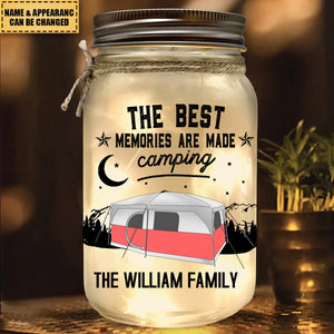 Making Memories One Campsite At A Time - Personalized Mason Jar Light