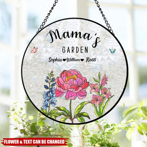 Grandma's Blooming Garden - Personalized Birth Flowers Glass Art Suncatcher