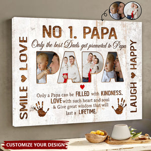 Custom Photo No 1. Papa Only The Best Dads Get Promoted To Papa Poster