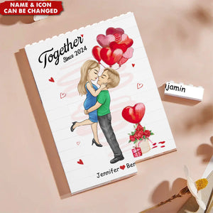 I Love You Forever - Couple Personalized Vertical Rectangle Shaped Building Brick Blocks - Gift For Husband Wife, Anniversary