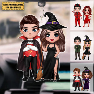 Halloween Doll Couple Standing - Personalized Ornament