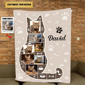 Personalized Cat Photo Collage Blanket, Best Gifts For Cat Owners, Cat Lover Gift