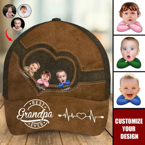 Custom Photo Best Papa Ever - Personalized Classic Cap, Father's Day Gift For Dad, Grandpa