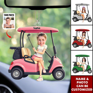 Custom Photo Lady Golfer Personalized Ornament