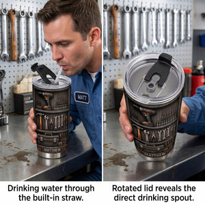 Hard Work Never Stops - Personalized Handyman Tumbler