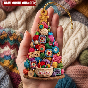 Crochet Love Joy, Personalized Acrylic Ornament, Gift For Crochet Lovers