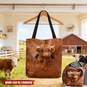 Love Highland Cows - Personalized Highland Cow Tote Bag