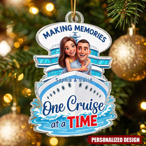 Custom Couple Photo One Cruise At A Time - Personalized Acrylic Ornament