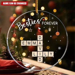 Family Forever Scrabble Custom Name - Personalized Acrylic Ornament