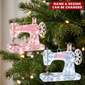 Crystal-Style Sewing Machine – Personalized Acrylic Custom Shape Ornament