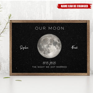 Moon Couple Gift Moon Phase Personalized Poster, Heartfelt 2025 Anniversary Gift, Wedding Gift For Couple