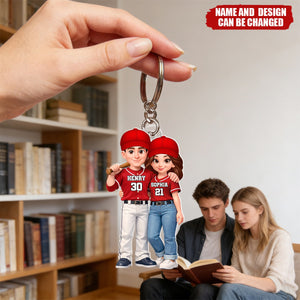 Baseball Couple I'll Always Be Your Biggest Fan - Personalized Keychain, Gift for Couple