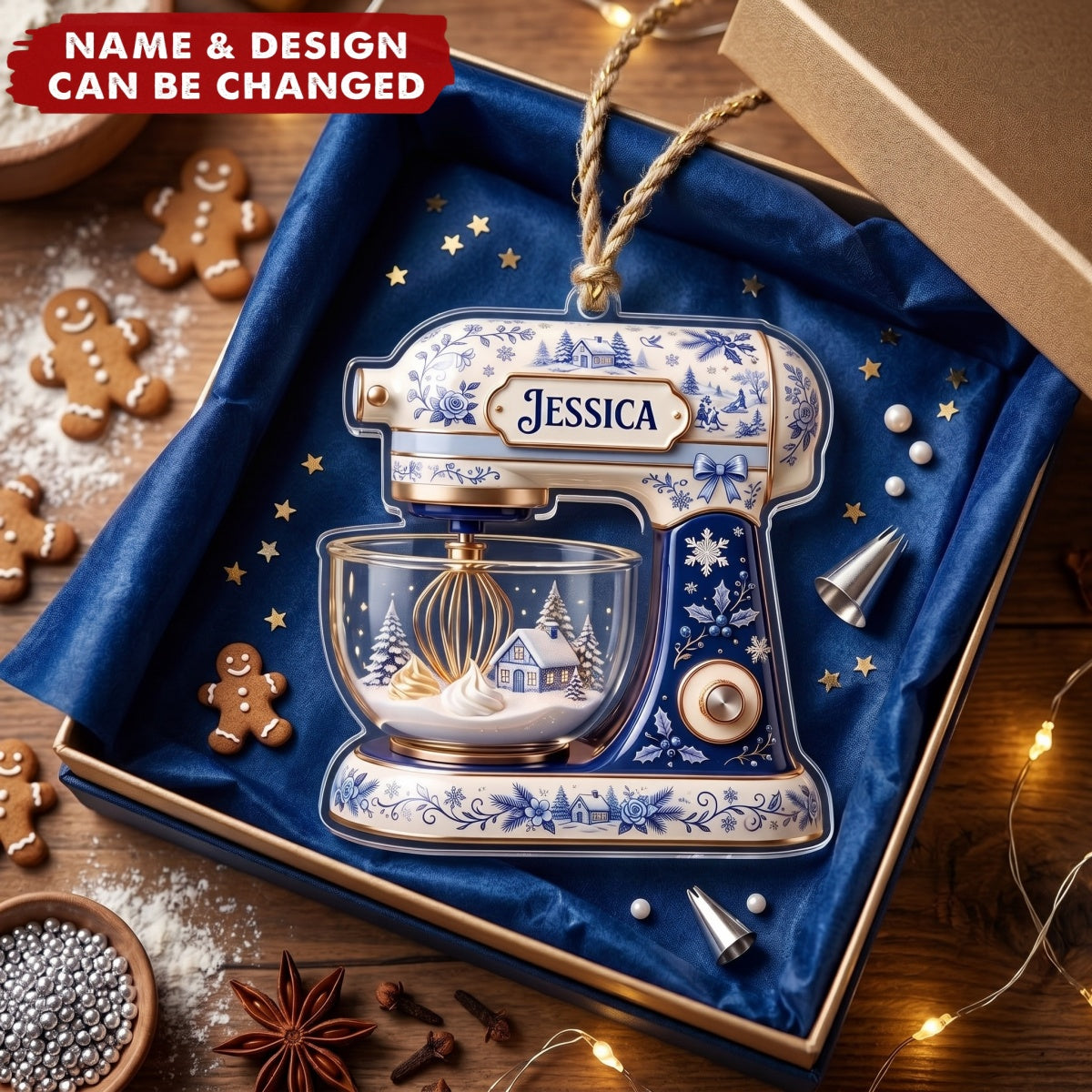 Toile & Batter – Personalized Acrylic Custom Shape Ornament, Gift For Baker