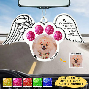 Custom Memorial Dog Cat Wings Photo Aluminum Ornament, Memorial Gift Idea For Pet Lovers