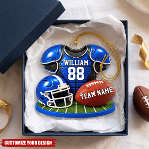 Personalized Football Ornament, Custom Team Christmas Keepsake, Gift For Football Players