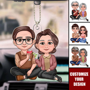 Doll Couple Sitting Personalized Acrylic Ornament