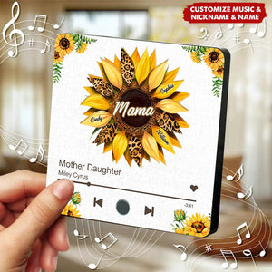 Nana Mom Sunflower Personalized Music Fridge Magnet