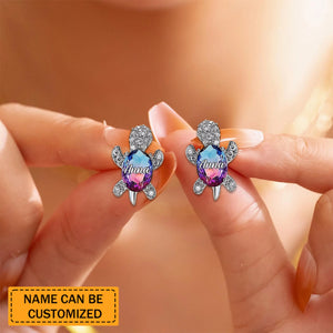 Love Turtle - Personalized Turtle Stud Earrings