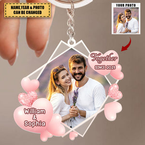 Custom Photo Together Since 2023 - Gift For Couples - Personalized Keychain