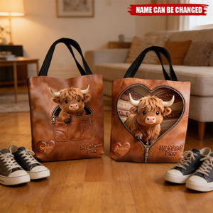 Love Highland Cows - Personalized Highland Cow Tote Bag