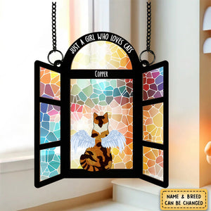 Rainbow Glass Cat Lovers - Personalized Window Hanging Suncatcher Ornament