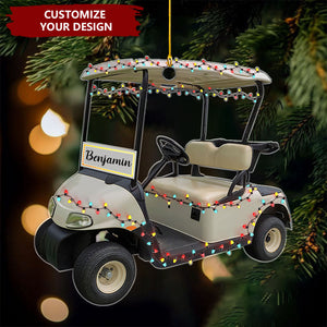 Golf Cart - Personalized Acrylic Christmas Ornament, Gift For Golf Lover